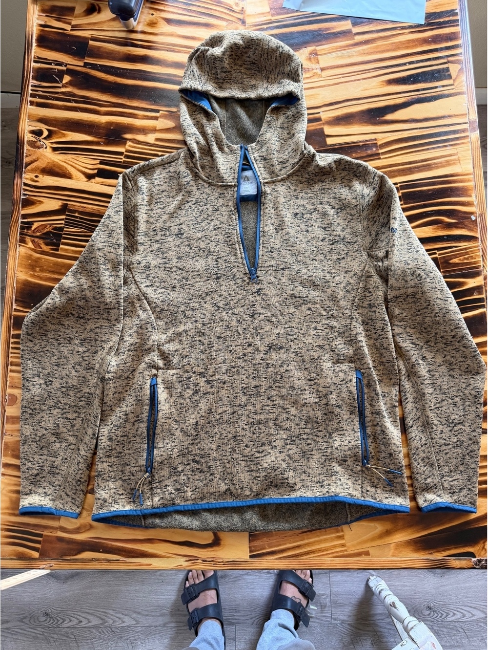 Ascend Mens Fleece Jacket with Hood Size Large